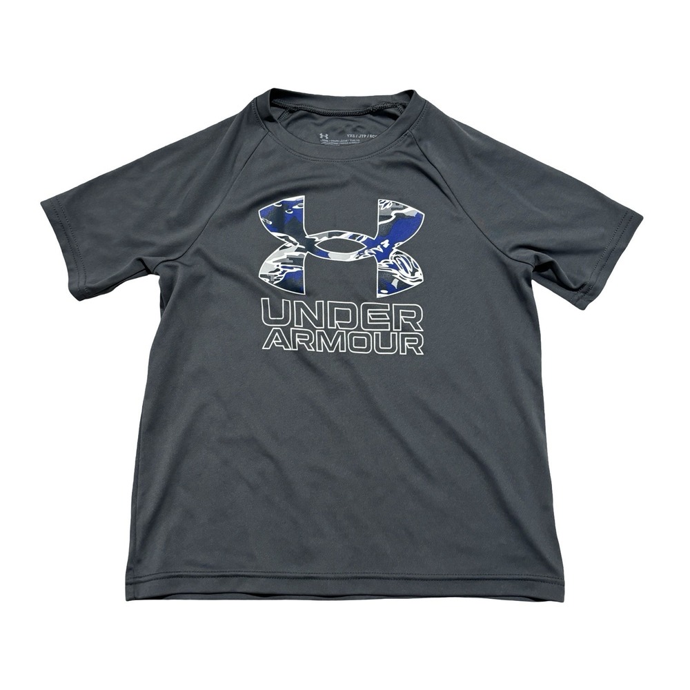 Under Armour Youth Boys Loose Fit T Shirt Gray Size YXS 15 x 18.5